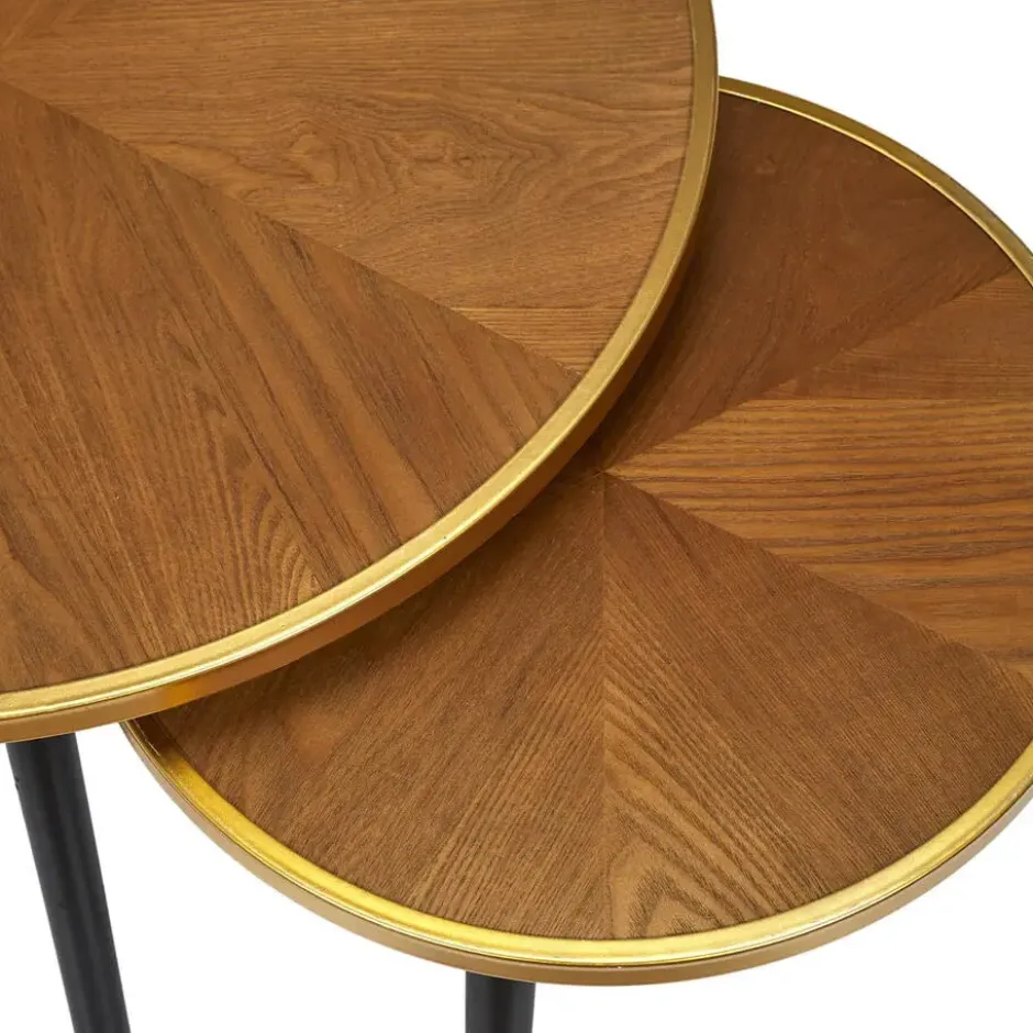 Home Deco Factory Bijzettafels/salontafels Tiny - set 2x - hout