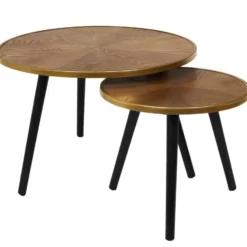 Home Deco Factory Bijzettafels/salontafels Tiny - set 2x - hout