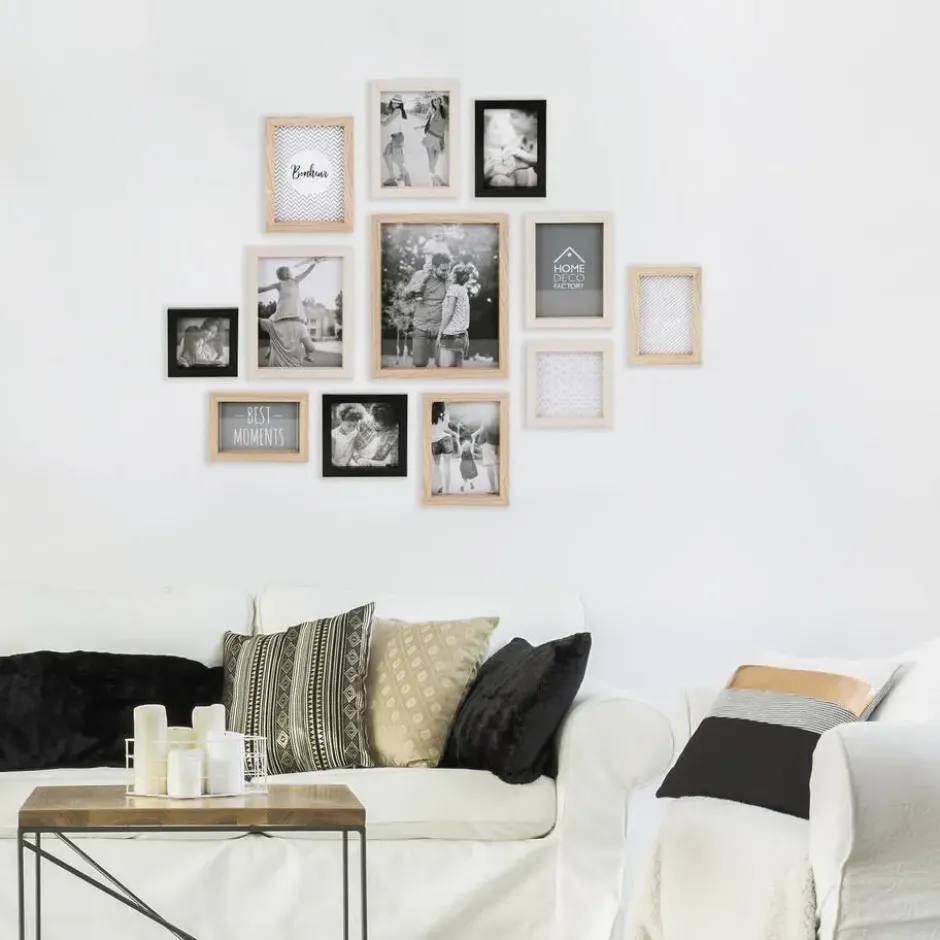 Home deco factory collage fotolijst - 12 fotos- hout - decoratie