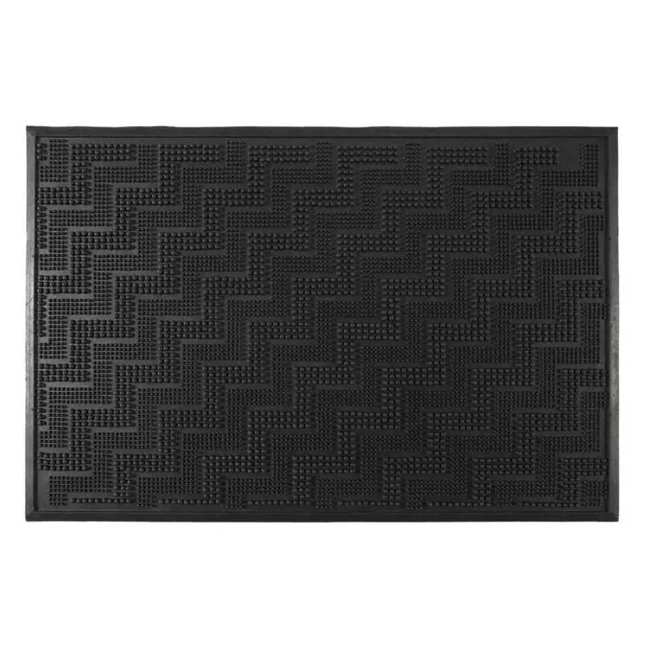 Home deco factory Deurmat - anti slip - zwart - 40 x 60 cm