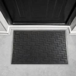 Home deco factory Deurmat - anti slip - zwart - 40 x 60 cm
