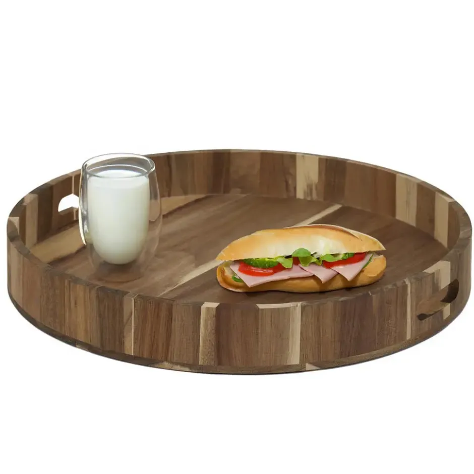 Home Deco Factory dienblad van Acacia - 40 x 5 cm - bruin