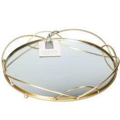 Home Deco Factory dienblad van spiegel glas - Rond - 34 x 4 cm