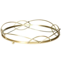 Home Deco Factory dienblad van spiegel glas - Rond - 34 x 4 cm