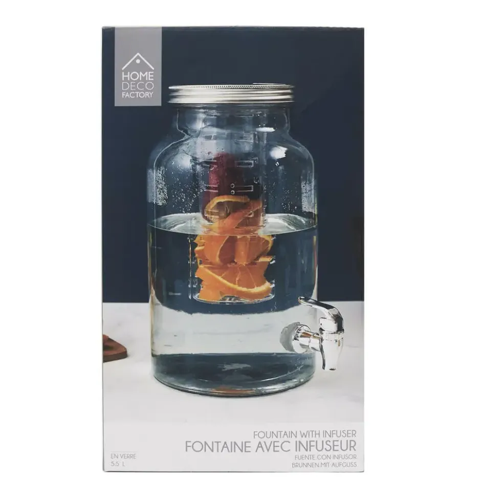 Home Deco Factory Drankdispenser met kraantje - 5.5L - glas