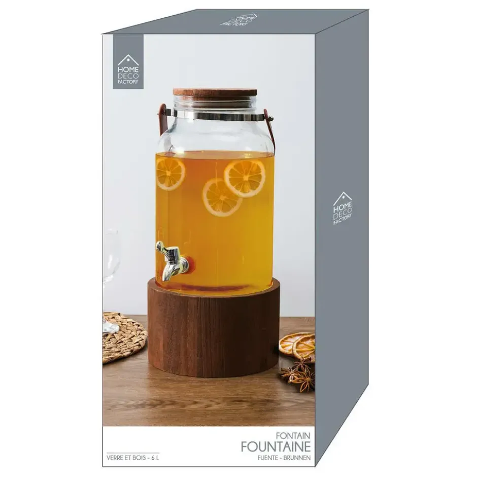 Home Deco Factory Drankdispenser met kraantje - 6L - glas