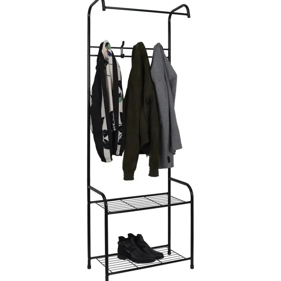 Home Deco Factory Kapstok - zwart - metaal - 61 x 30 x 170 cm