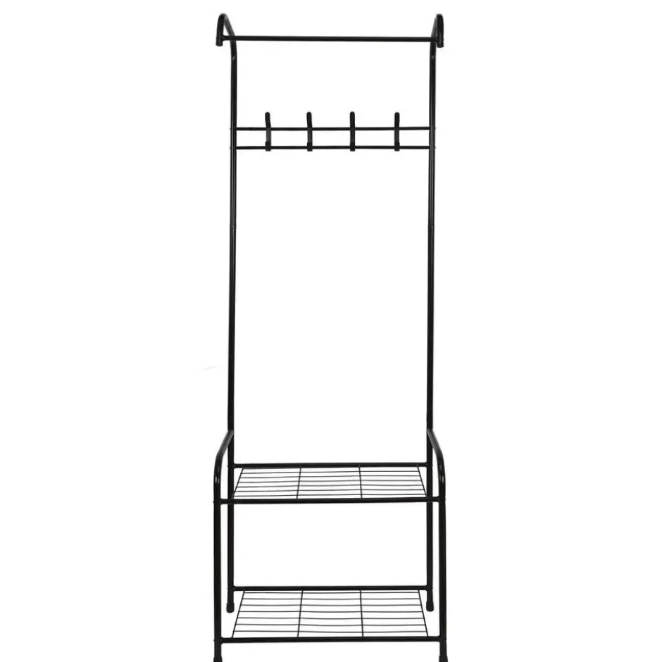 Home Deco Factory Kapstok - zwart - metaal - 61 x 30 x 170 cm