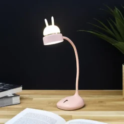 Home deco factory katten tafellamp - met oortjes - roze - H34 cm