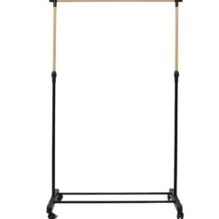 Home Deco Factory kledingrek - verstelbaar - zwart - 160 cm