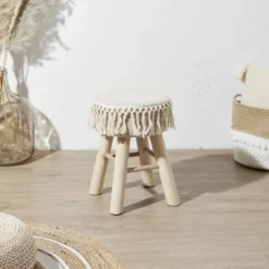 Home Deco Factory Krukje - hout - beige - bohemian - ibiza - deco