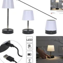 Home deco factory Oplaadbare LED lamp - verstelbare hoogte - touch