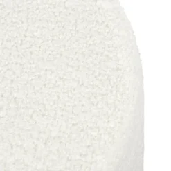 Home deco factory Poef boucle - wit - rond - D35 cm - teddy