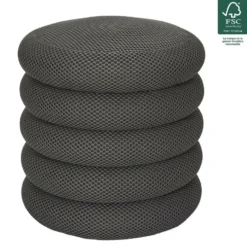 Home Deco Factory Poef/krukje - boucle - grijs - D37 x H44 cm