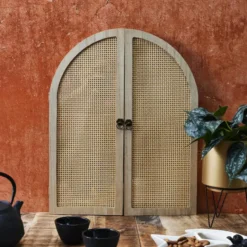 Home Deco Factory Spiegel Bali - hout - met deurtjes - 40 x 50 cm