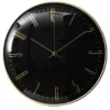Home deco factory stille wandklok - goud/zwart - D30 cm -kunststof