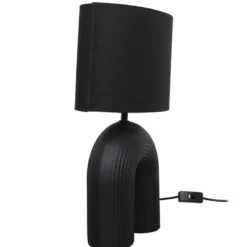Home deco factory Tafellamp keramisch - zwart - organisch - 42 cm