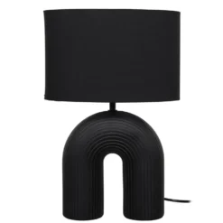 Home deco factory Tafellamp keramisch - zwart - organisch - 42 cm