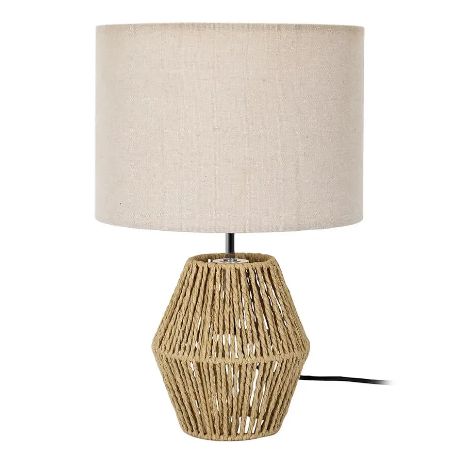 Home deco factory Tafellamp met linnen kap - Boho/ibiza stijl