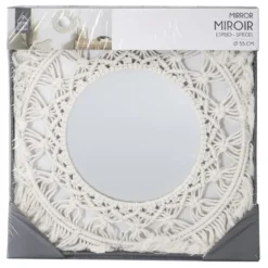 Home Deco Factory Wandspiegel Boho/Ibiza - macrame - rond - D55cm