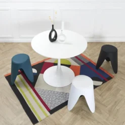 Home Deco Factory zit kruk - kunststof - antraciet - 30 x 46 cm