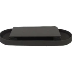 Home Deco - Poef - opbergbox - ovaal - zwart - 76 x 38cm