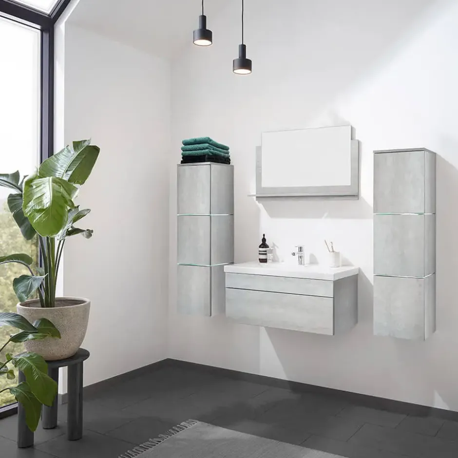 HOME DELUXE Badkamermeubelset WANGEROOGE Grijs XL