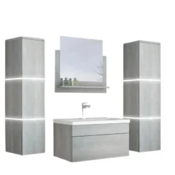HOME DELUXE Badkamermeubelset WANGEROOGE Grijs XL
