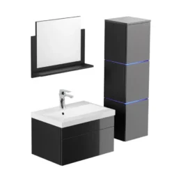HOME DELUXE Badkamermeubels WANGEROOGE Zwart L