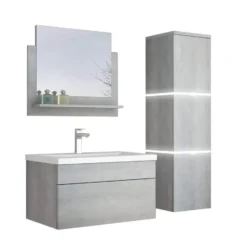 HOME DELUXE Badkamermeubelset WANGEROOGE Grijs L