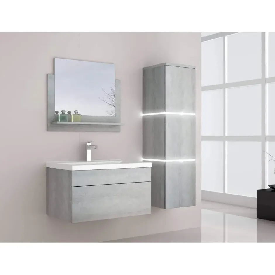 HOME DELUXE Badkamermeubelset WANGEROOGE Grijs L