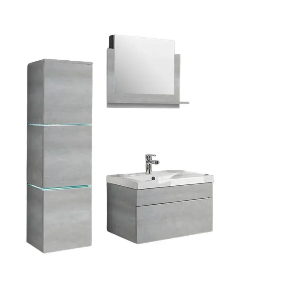 HOME DELUXE Badkamermeubelset WANGEROOGE Grijs L