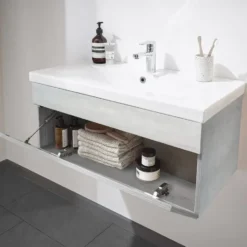 HOME DELUXE Badkamermeubelset WANGEROOGE Grijs S