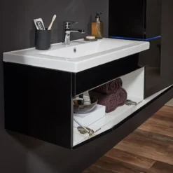HOME DELUXE Badkamermeubel WANGEROOGE BIG Zwart L