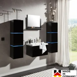 HOME DELUXE Badkamermeubel WANGEROOGE Zwart XL