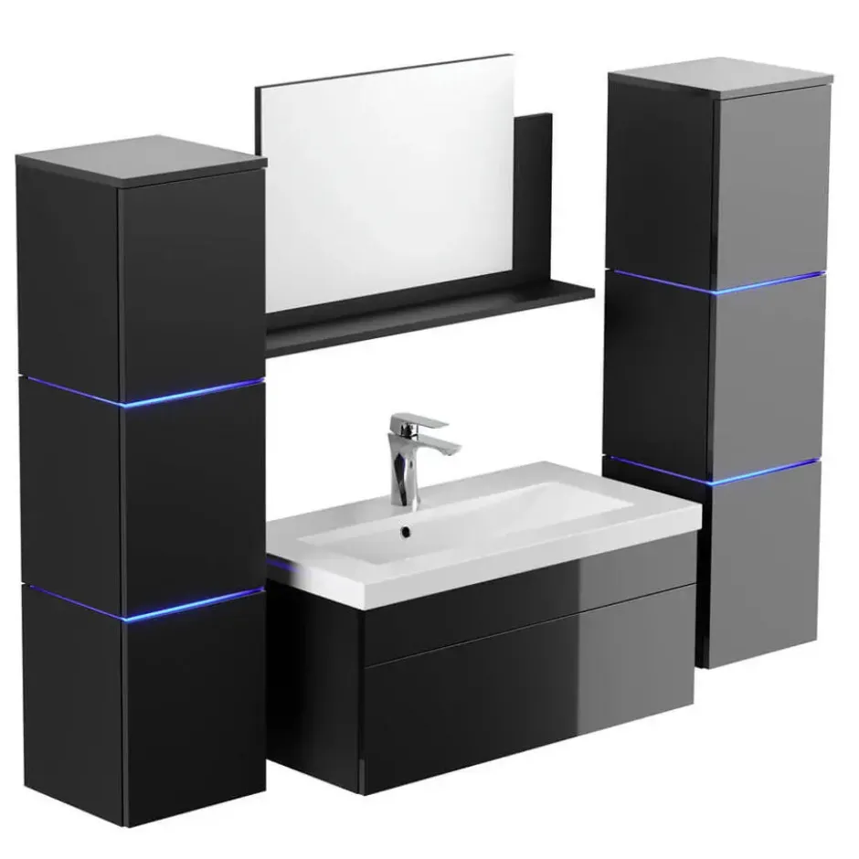 HOME DELUXE Badkamermeubel WANGEROOGE BIG Zwart XL