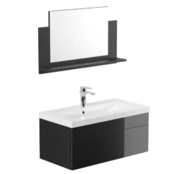 HOME DELUXE Badkamermeubel WANGEROOGE BIG Zwart M