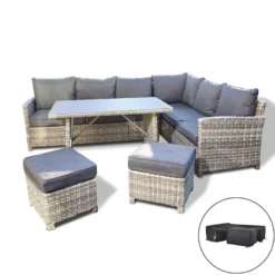 HOME DELUXE BAHIA loungeset met regenhoes - Grijs