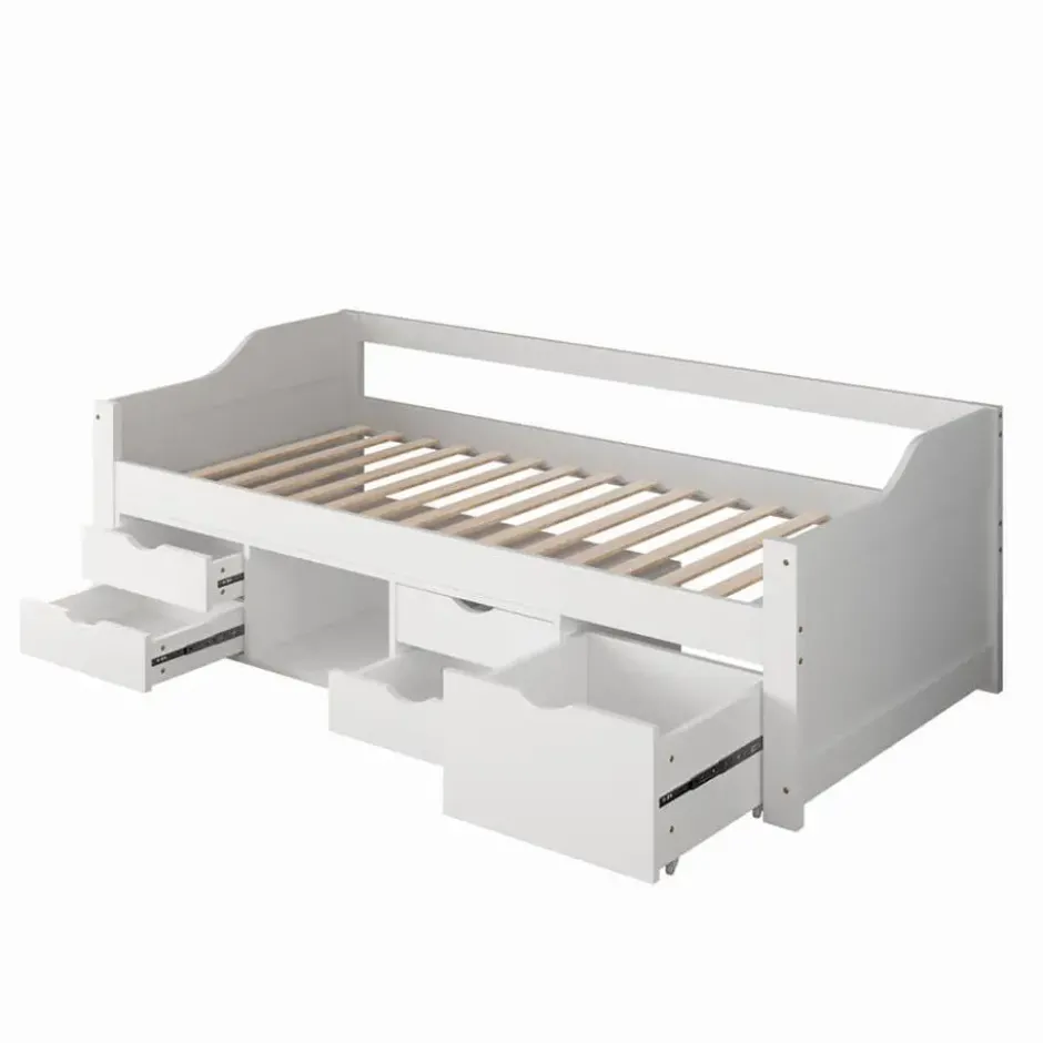 HOME DELUXE COSMOS kinderbed met lades en matras - 90 x 200 cm wit