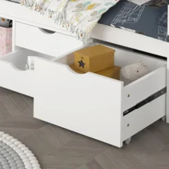 HOME DELUXE COSMOS kinderbed met lades en matras - 90 x 200 cm wit