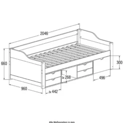 HOME DELUXE COSMOS kinderbed met lades - 90 x 200 cm wit