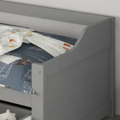 HOME DELUXE COSMOS kinderbed met lades en matras - 90 x 200 cm grijs