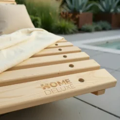 HOME DELUXE Golvend houten ligstoel WOLGA - 60 cm