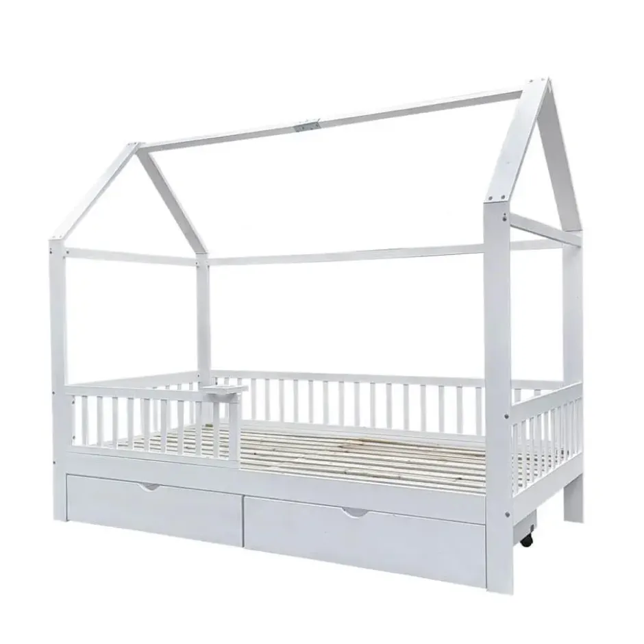 HOME DELUXE Kinderbed STAR LAND Wit met Lades