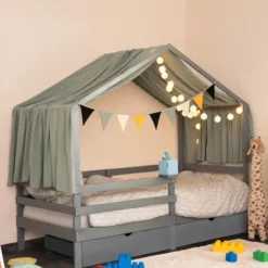HOME DELUXE kinderbed WOLKENLAND grijs met lades