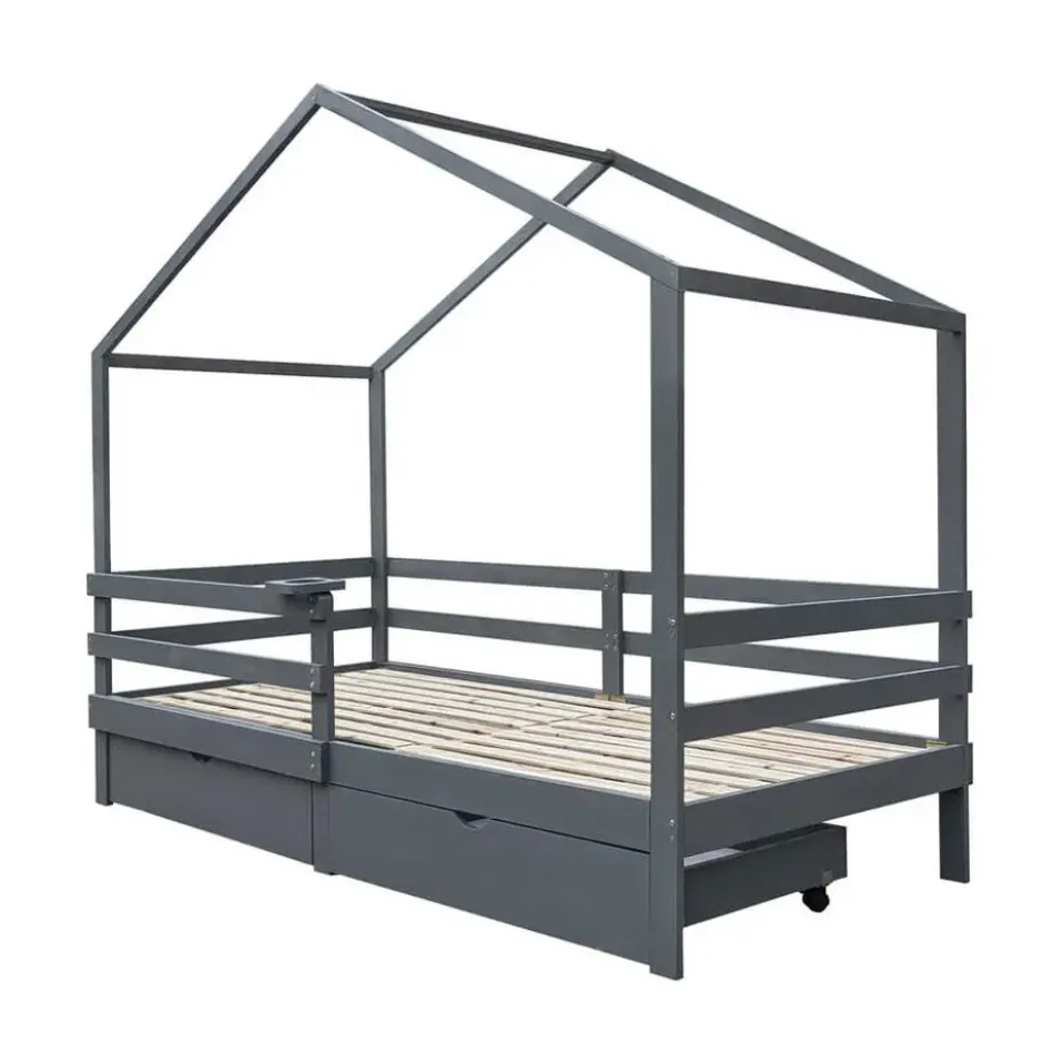 HOME DELUXE kinderbed WOLKENLAND grijs met lades