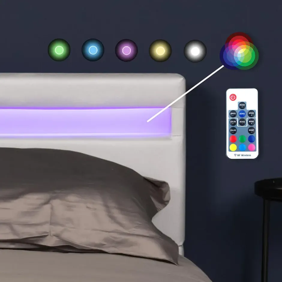 HOME DELUXE LED bed ASTRO Wit 90 x 200 cm