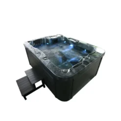 HOME DELUXE Outdoor Whirlpool ZWART MARMER Met trap en thermische afdekking