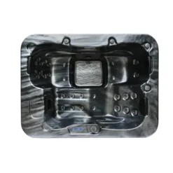 HOME DELUXE Outdoor Whirlpool ZWART MARMER Met trap en thermische afdekking
