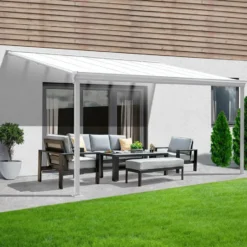 HOME DELUXE terrasoverkapping SOLIS wit 312 / 320 x 300 / 303 x 278 / 226 cm
